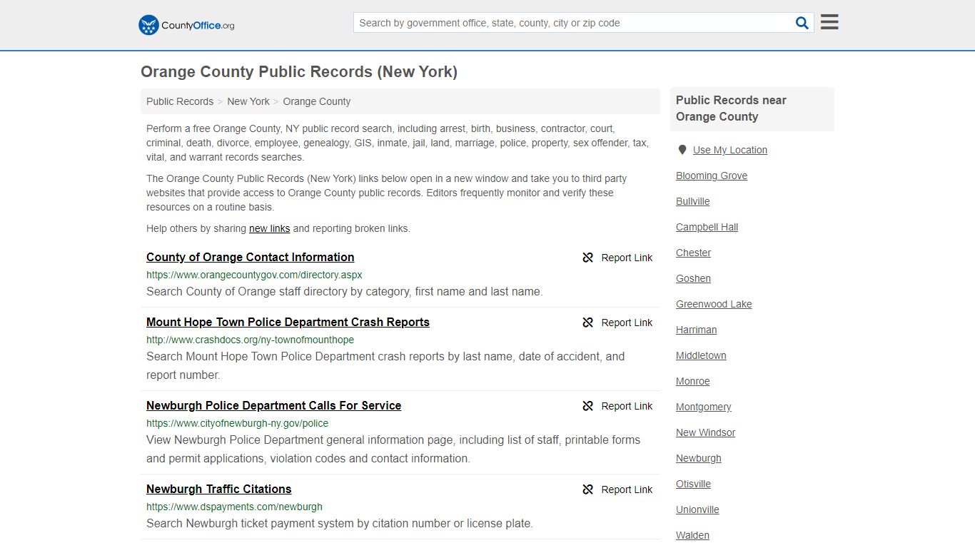 Public Records - Orange County, NY (Business, Criminal ...