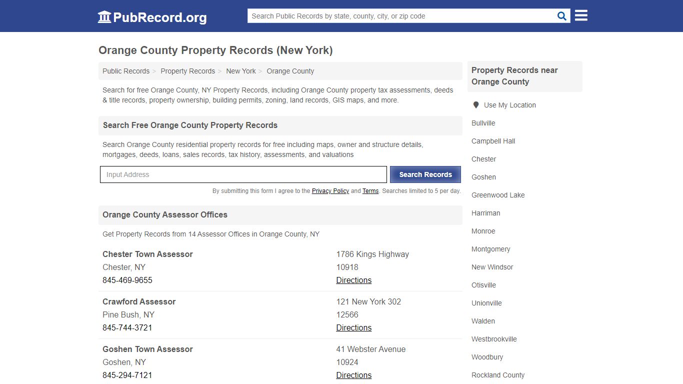 Orange County Property Records (New York) - Public Record